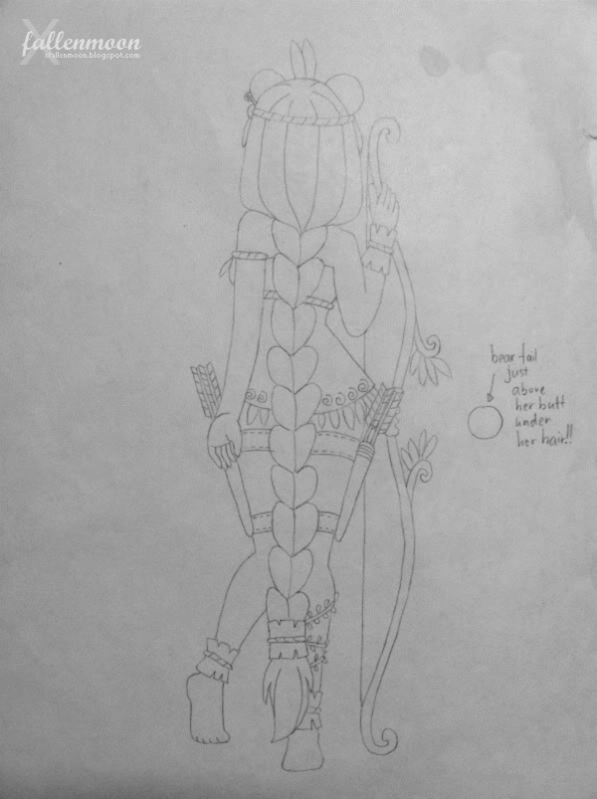 back design back of archer bear girl