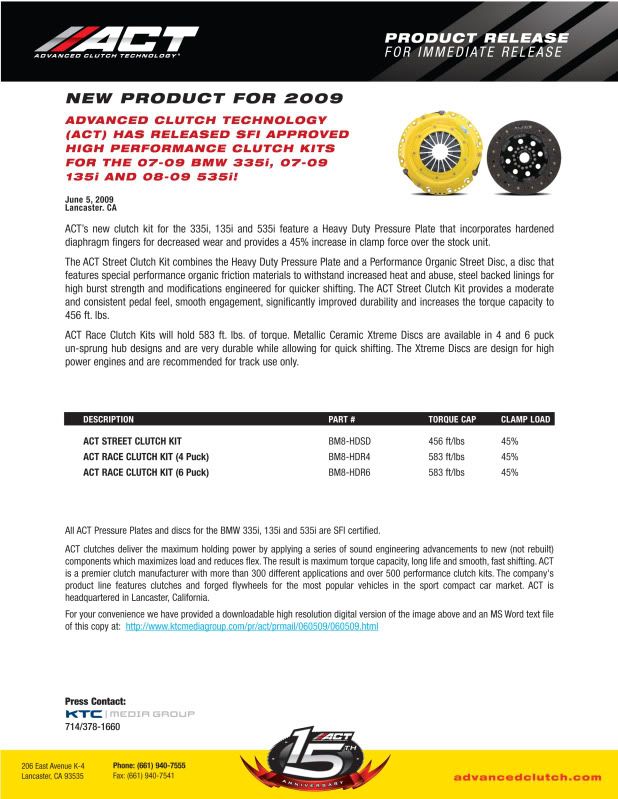 ACT Clutch Install Review, Pics & Graphs