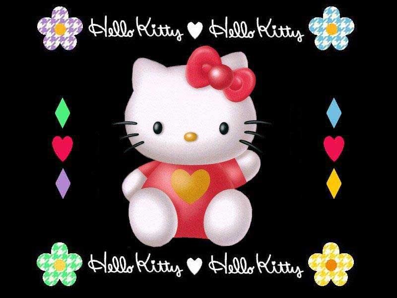 Hello Kitty Desktop Theme. Hello Kitty Black Wallpaper