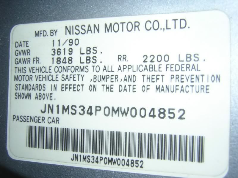 Nissan vin manufacture date