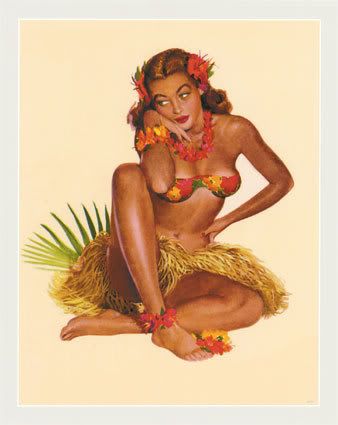  Vintage hula hawaiian girl tattoo art posters from zazzle.com 