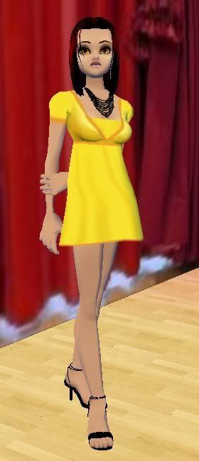 yellow mini dress angel