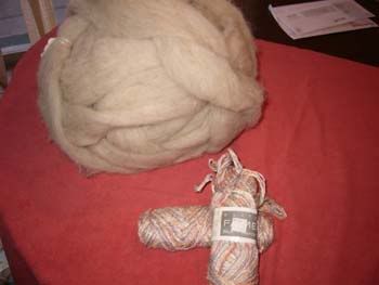 Roving and silk/rayon yarn