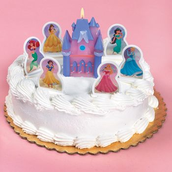 Disney Birthday Cakes on Disney Princess Birthday Cake Topper Candles Castle Cinderella Ariel