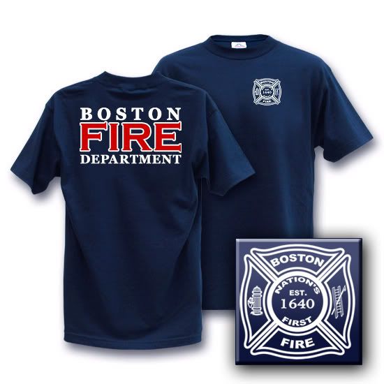 BOSTON FIRE DEPARTMENT MEDIUM Duty Crew TShirt eBay