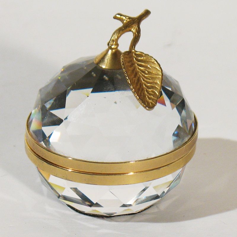 Vintage Swarovski Crystal Apple Paperweight Picture Holder Hinged