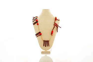 Red Coral & Sea Bamboo Necklace Reg