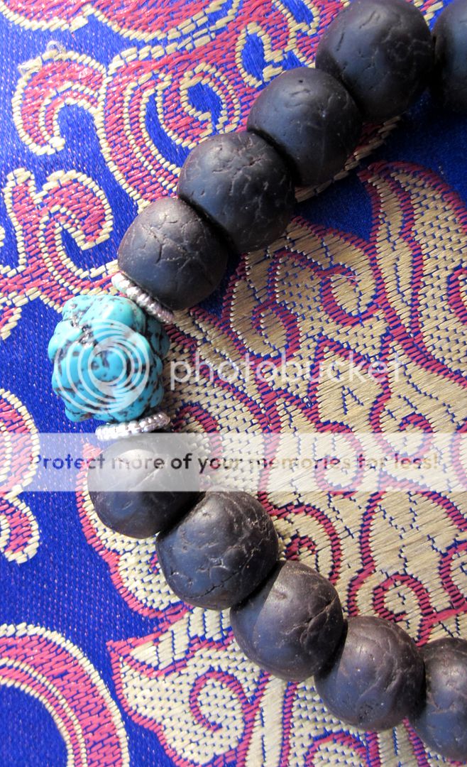 BIG SACRED BODHI SEED TURQUOISE ENLIGHTENMENT WRIST MALA TIBETAN 