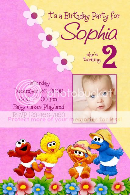 Custom BABY ELMO Sesame Street Birthday Invitation 20  