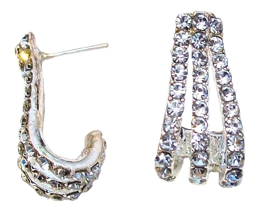 large diamante stud earrings