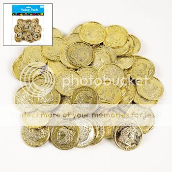144 Gold Pirate Treasure Coins Birthday Party Favors Loot Play